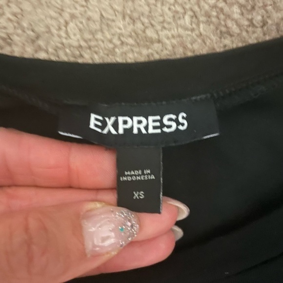 Express Black tie waist short sleeve dress size XS - Picture 7 of 7